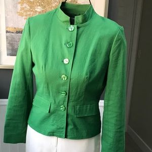 Green Linen Blend Jacket Sz 8